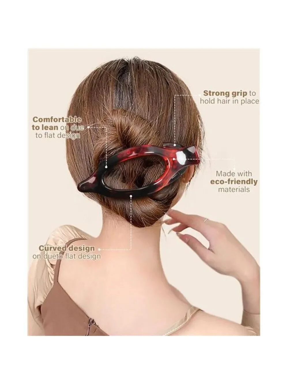 French hair clips set 6pcs side slide volume clips no slip grip for thick thin h